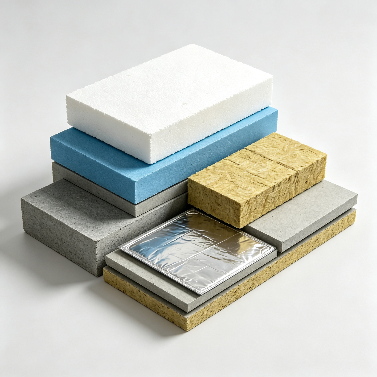 Assorted high-performance insulation boards of different specifications for building thermal protection