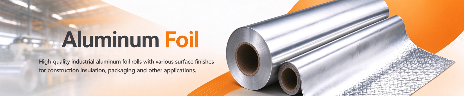 Industrial aluminum foil rolls, plain and embossed aluminum foil for construction insulation and packaging